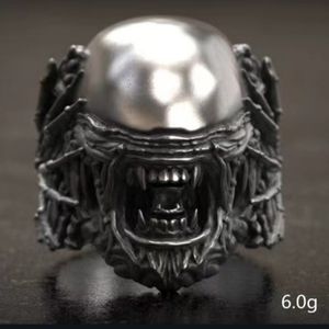 NWT Silver Goth Steam Punk Alien 7 Ring!